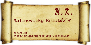 Malinovszky Kristóf névjegykártya